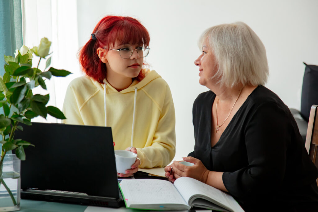 Mother and daughter preparing for an apprenticeship