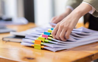 A business woman working on administration