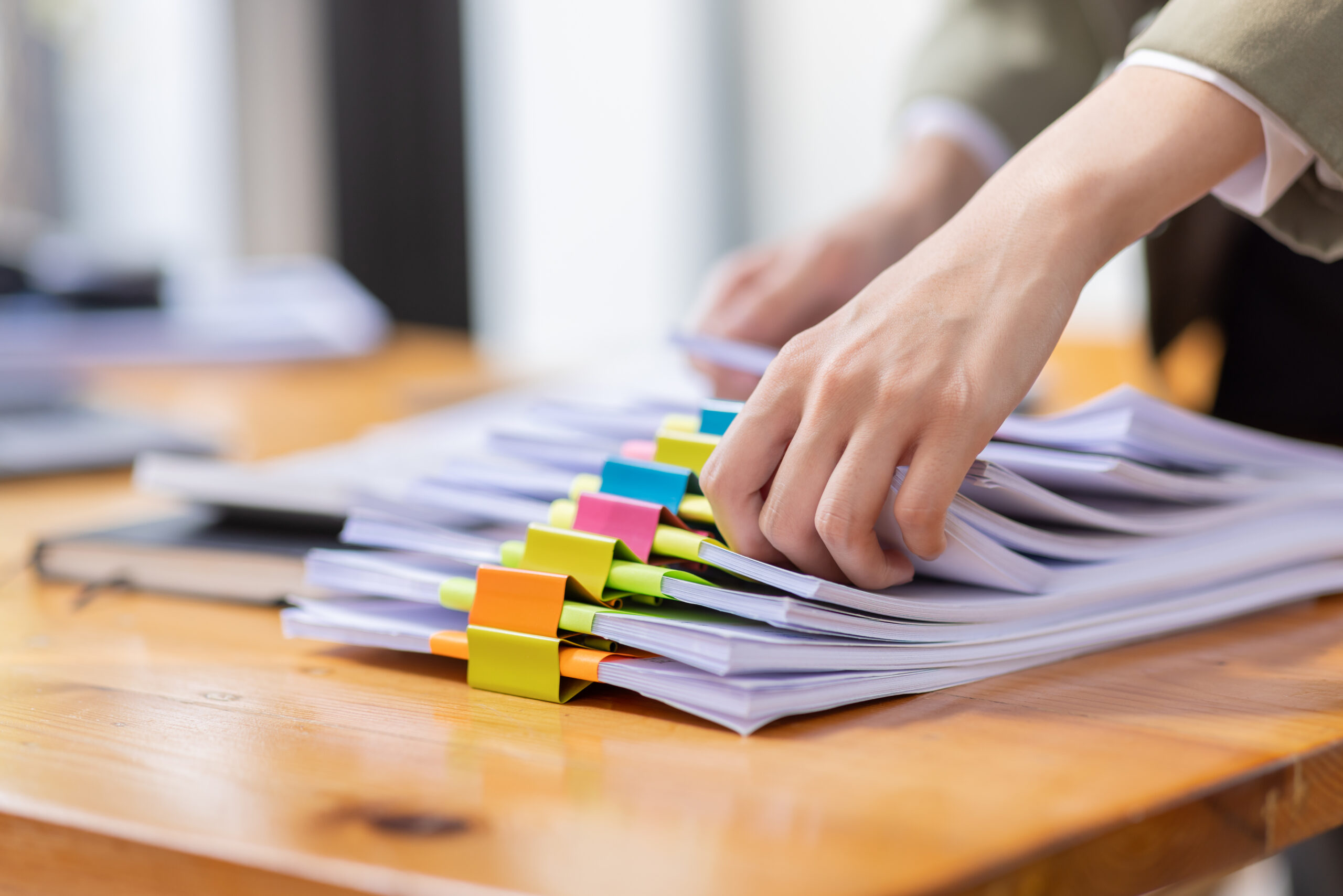 A business woman working on administration