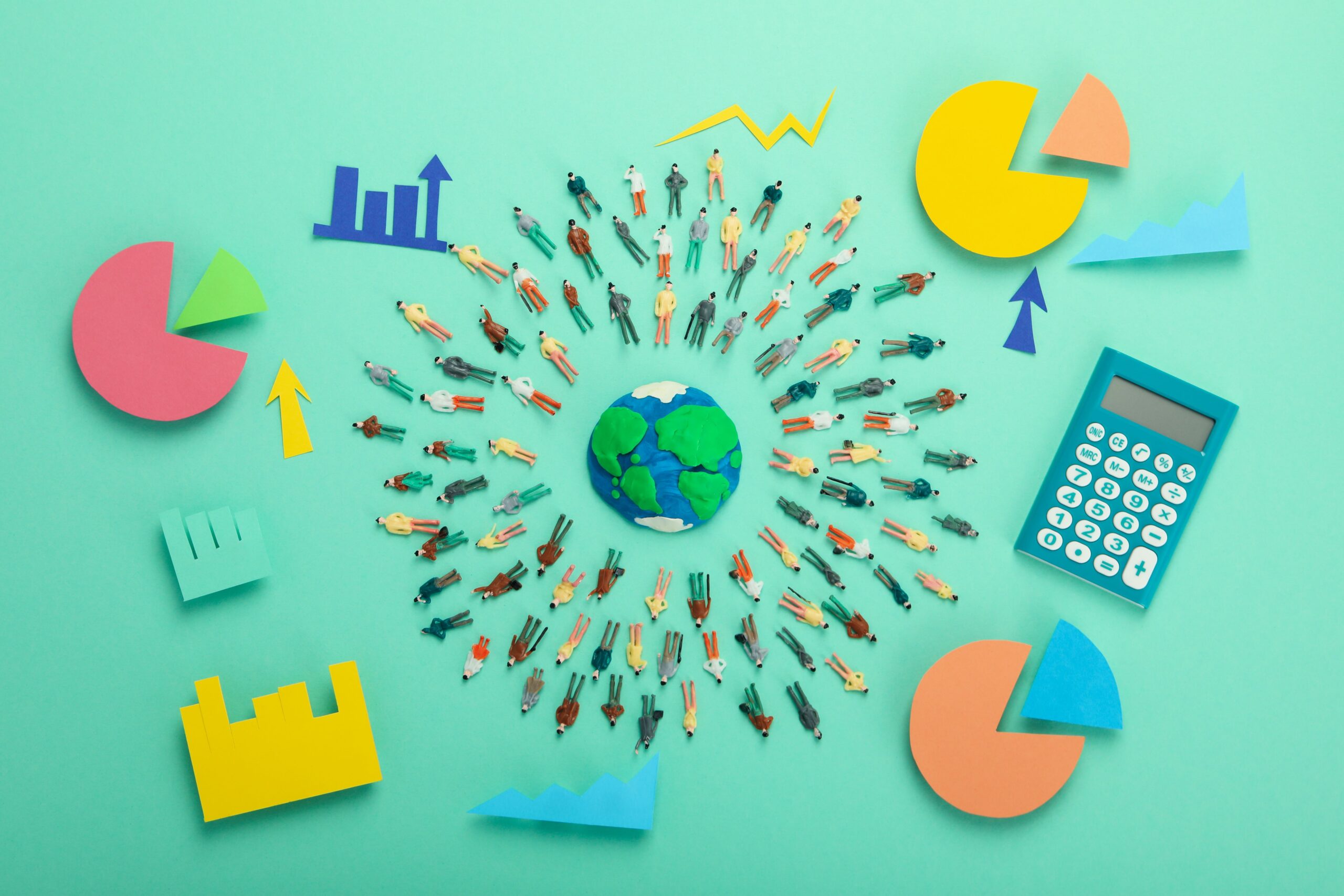 World with people around it