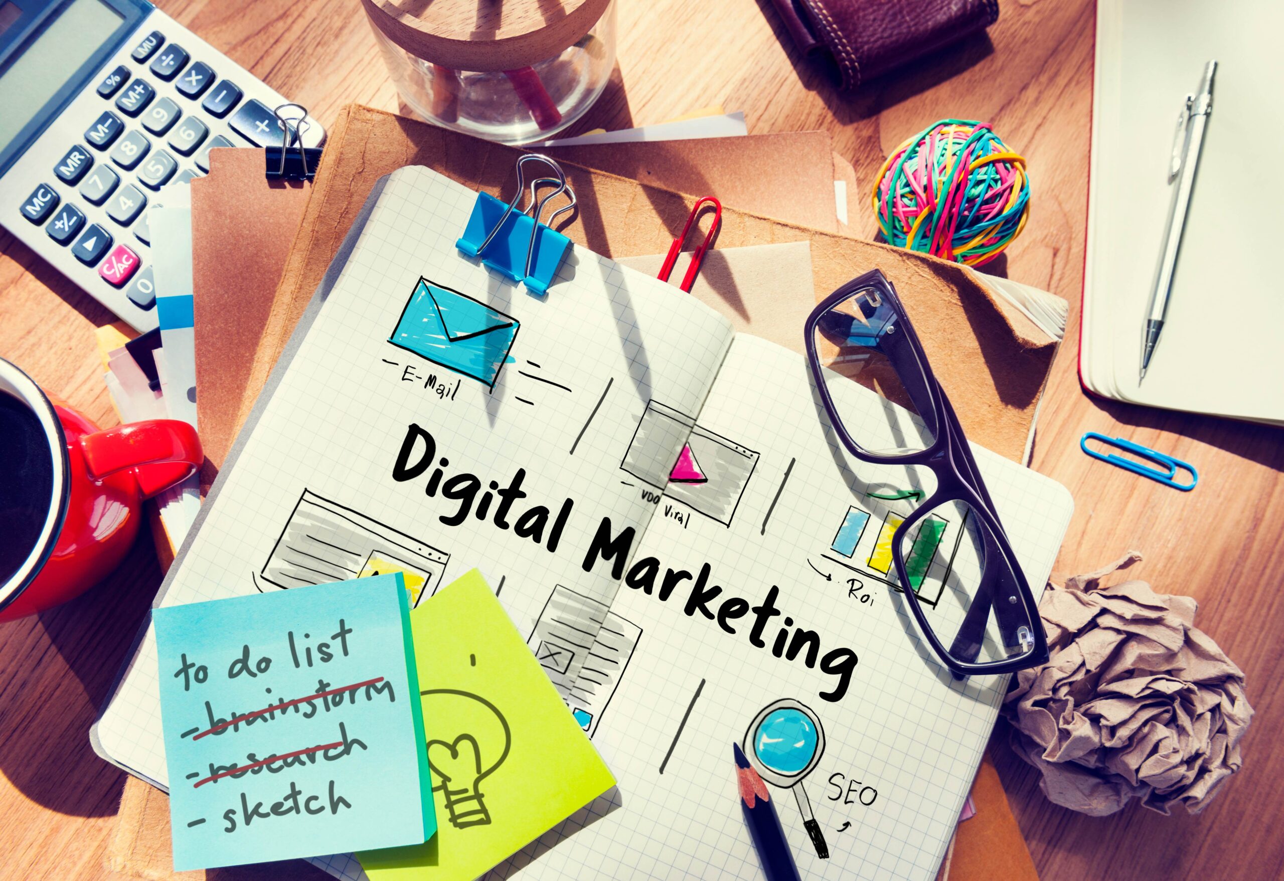 Digital Marketing post-it notes