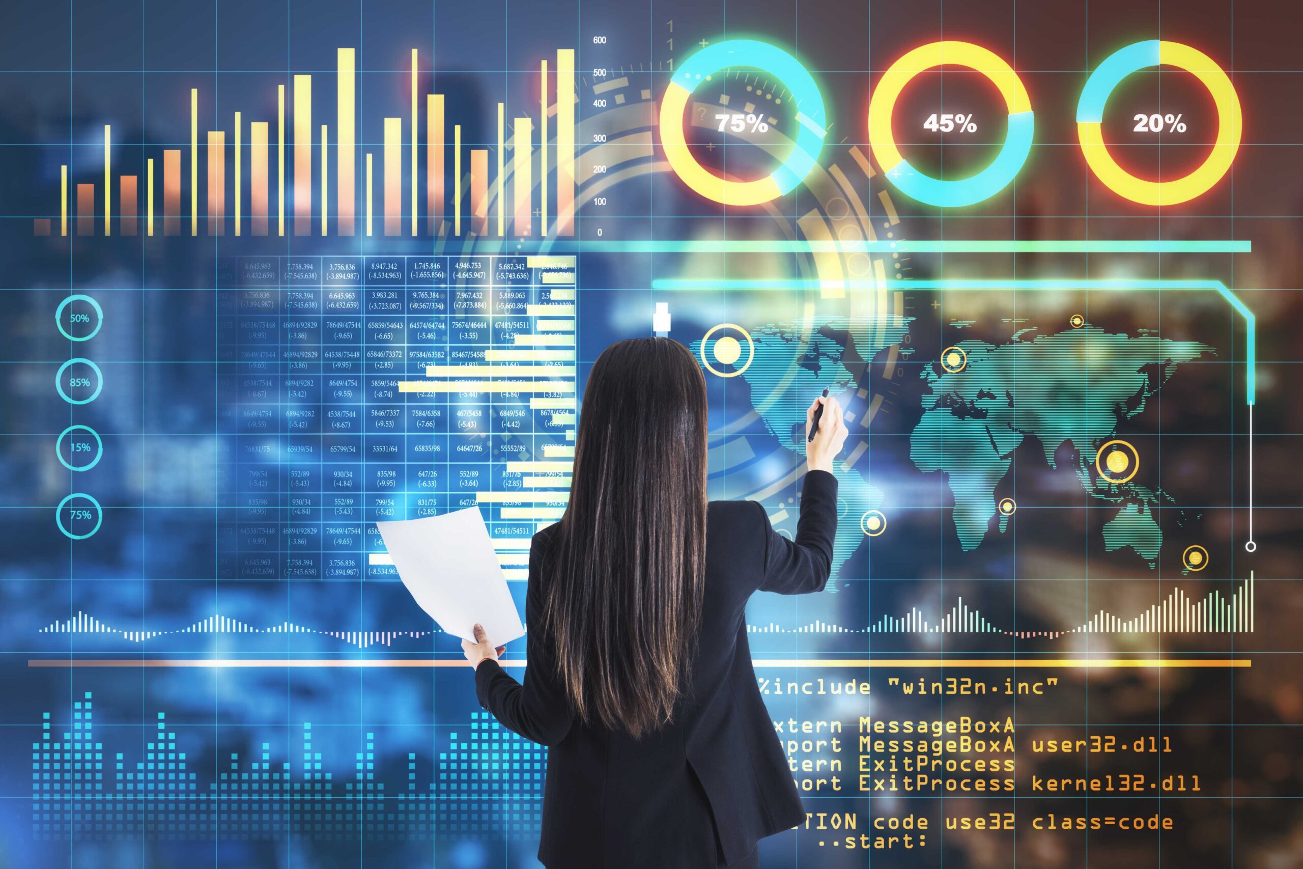 Business Analyst analysing data for a company