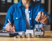 Saving money in a jar on payroll