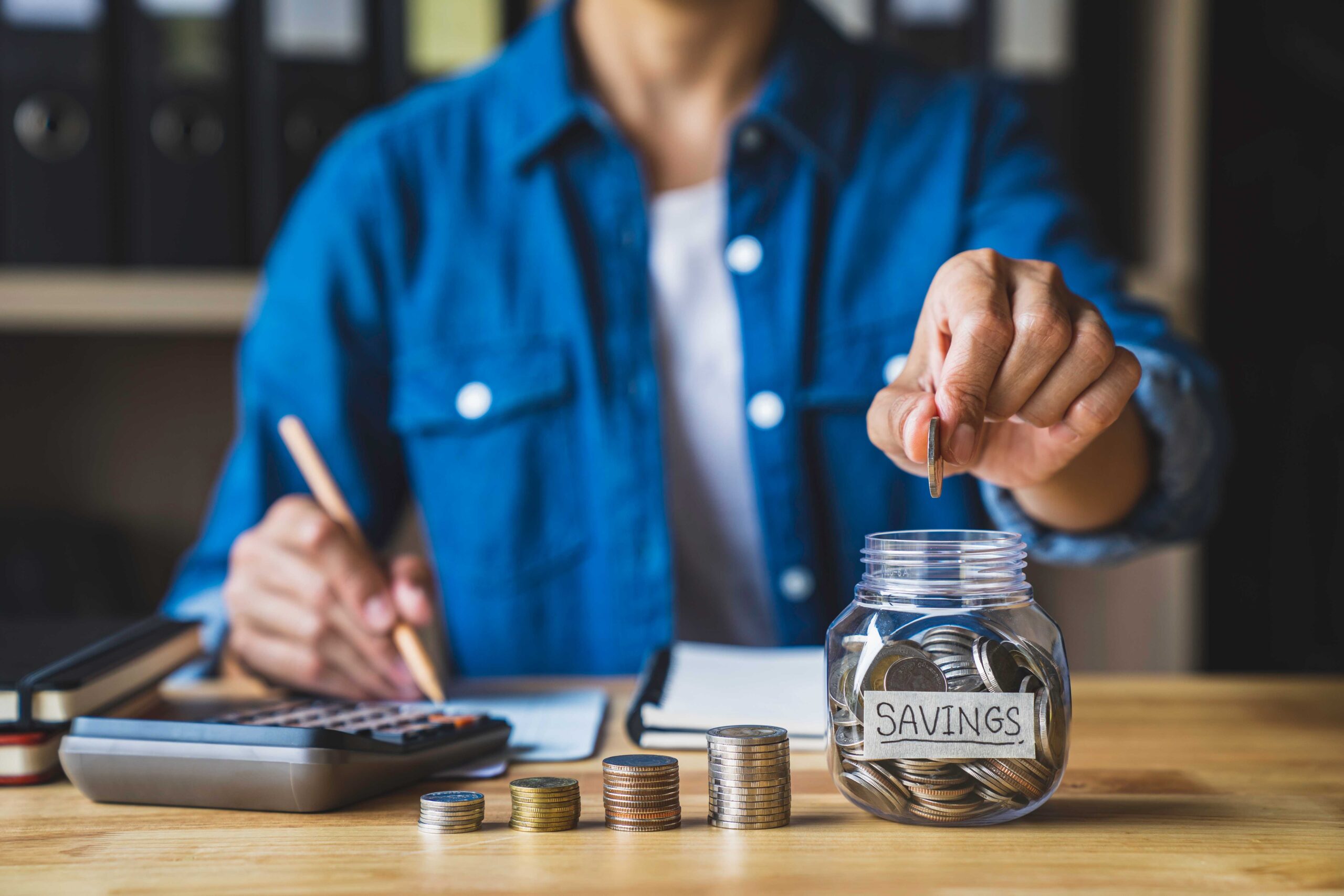 Saving money in a jar on payroll